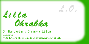 lilla ohrabka business card